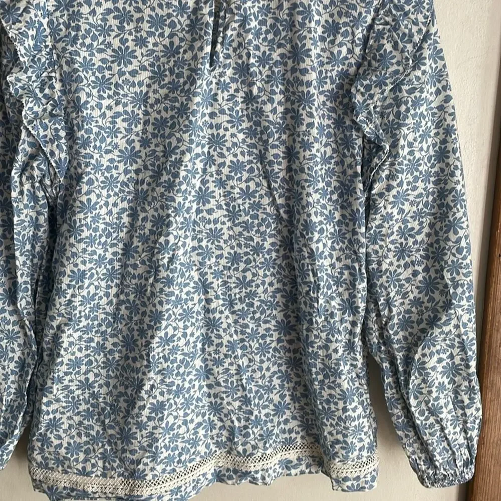 J.Crew Flutter-sleeve shirt in shadow stripe floral